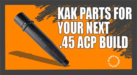 kakindustry's tweet photo. SAVE 10% on quality parts for your next .45 ACP build. Use code 45ACP10 at checkout to save. Offer good for KAK's .45 ACP melonite barrels & the enhanced .45 BCG "steel" assembly. Sale ends 7/11 at midnight! #kaksale #firearmparts #45acp #builtnotbought https://t.co/ZpqOmJrgty