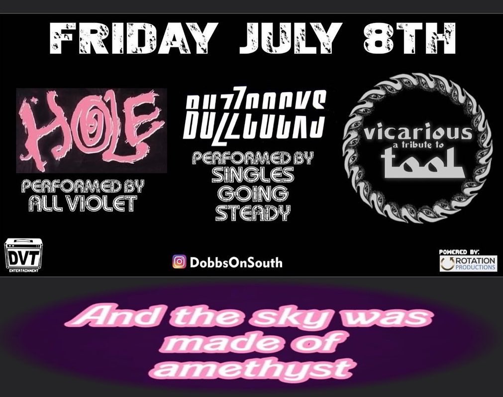 Tonight <a href="/LegendDobbs/">Dobbs on South</a> in Philly, our Hole tribute, All Violet, headlines. Onstage @ 11 sharp. In that spirit, I listened to <a href="/harvilla/">rob harvilla</a> go deep on Hole’s Live Through This LP on his podcast. Bonus: <a href="/yasisalek/">yasi salek</a> is so great on that episode that now I’m hooked on her podcast. Hell yeah.