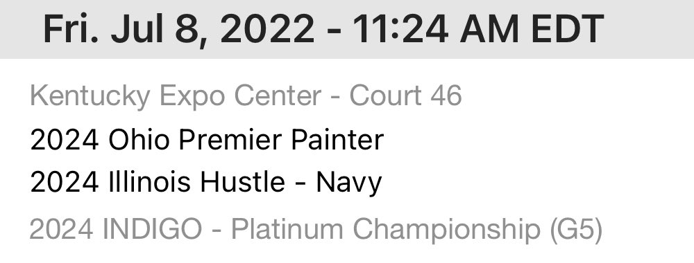 mmtierney33's tweet photo. @KristinaT1erney @TFNsRun4Roses @HustleIllinois @heatherglaser @ConantCougarGBB 2025 @KristinaT1erney and @HustleIllinois - Navy 2024 🥇place Indigo Pool @TFNsRun4Roses. Won first bracket game, 4-0, making run at the championship! Court 46 at 11:24est. https://t.co/cg3Bq1QWy0