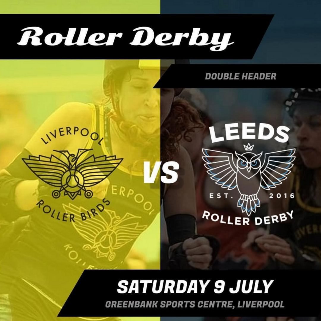 DOUBLE HEADER <a href="/livrollerbirds/">Liverpool Roller Birds</a> v <a href="/WeAreLeedsRD/">Leeds Roller Derby</a> on 9th July 2022 
tickets bit.ly/3xtNRJB
livestream bit.ly/39lkgKm 
#rollerderby #LRB #liverpoolrollerbirds #rollerskating #liverpoolrollerderby #liverpool #skater #rollerskatinguk #rollerskate #skate #wftda