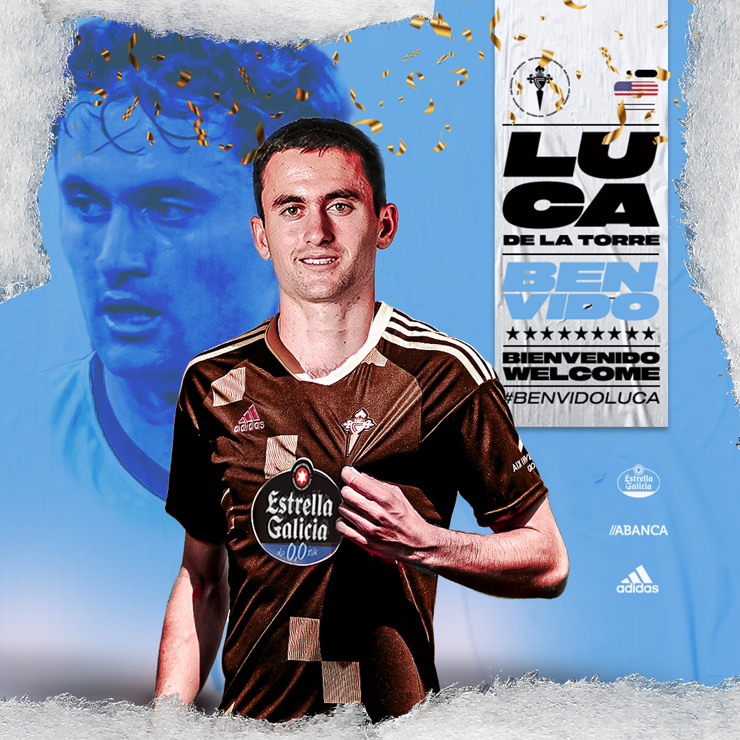 RCCelta's tweet photo. 𝐎𝐅𝐈𝐂𝐈𝐀𝐋 📣 ¡Talento estadounidense en Vigo! 🇺🇸

@delatorreluca, internacional con @ussoccer, será celeste hasta 2026. ¡Bienvenido, Luca! 🙌

#BenvidoLuca #FagamosHistoria