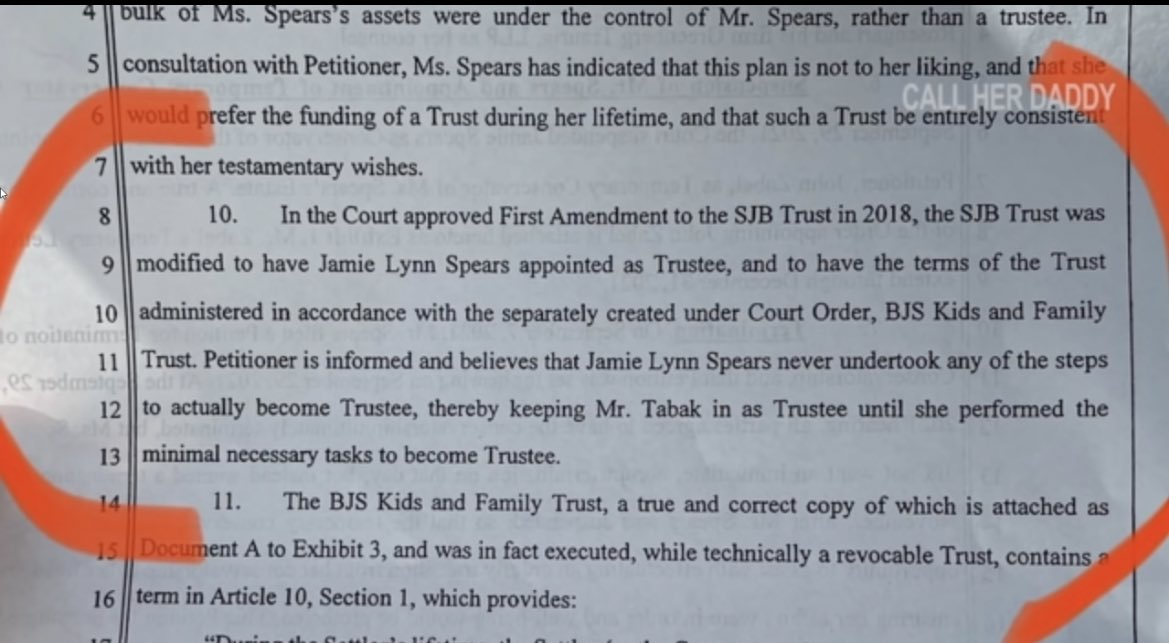 We also learned that despite Jamie Lynn trying to mess with Britney’s money, she actually never undertook any of the steps to become trustee. So she was basically trying to move Britney’s money into Stonebridge without having the power to do so.