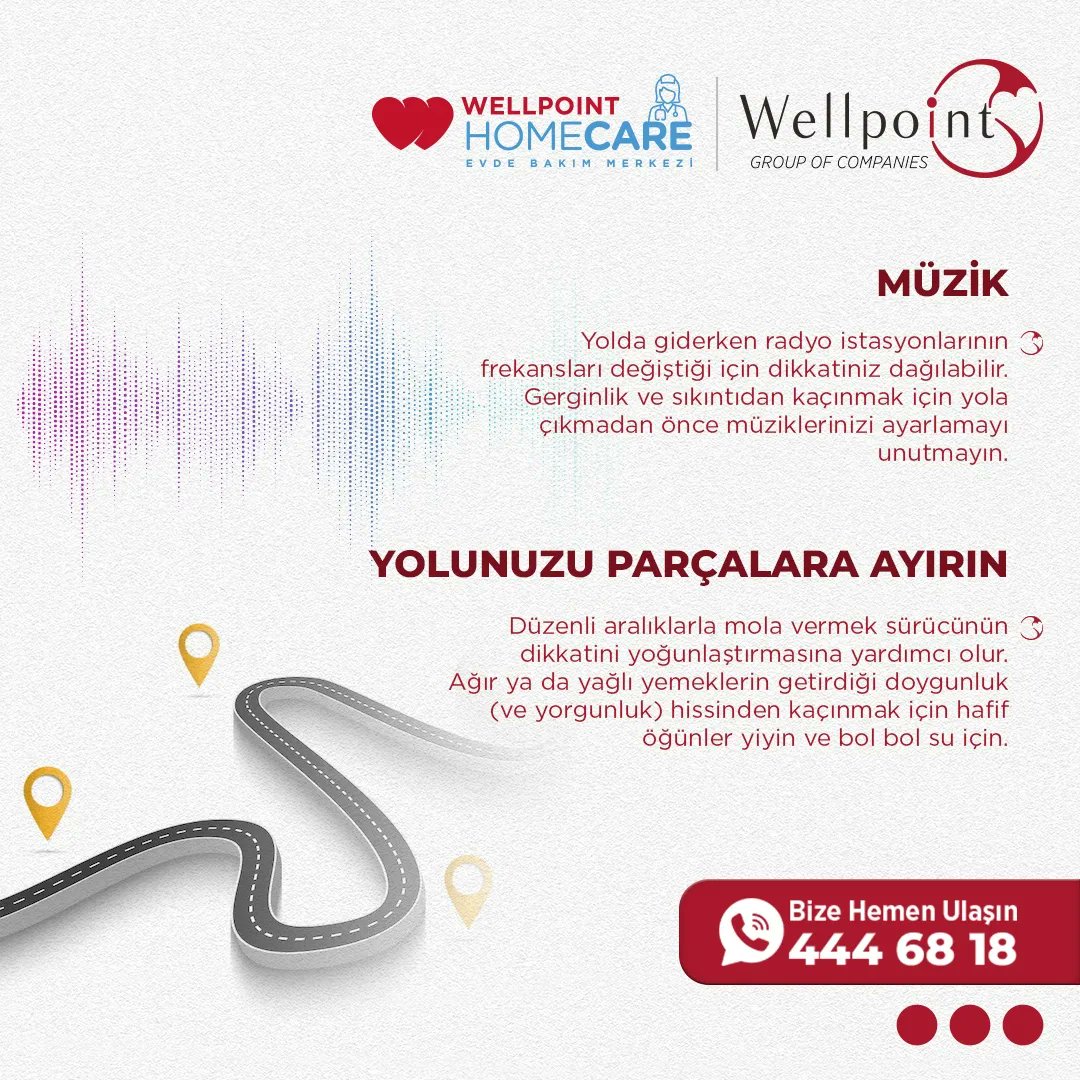 wellpointgroup's tweet photo. Sürüş güvenliği bayram ve tatil yolculuklarımızın başında gelir. Keyifli bir yolculuk için yapılmasını gerekenleri sizin için derledik. İyi tatiller dileriz ✨

#wellpoint #wellpointhomecare #tatil #bayram #sürüşgüvenliği #sağlık #evdebakım https://t.co/JpLE9CBUED