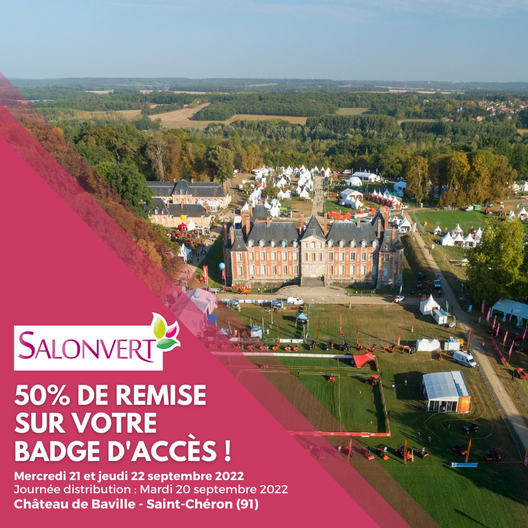 En quelques clics, commandez votre badge d’entrée et gagnez un temps précieux ! 
🤩 Toute inscription en ligne vous permet de bénéficier d’une remise de 50% !
👉  salonvert.com/visiteurs/