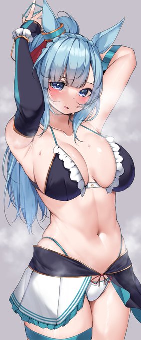 #ウマ娘 
#ウマ娘プリティダービー 
skebで描いた水着メジロアルダンだよ 