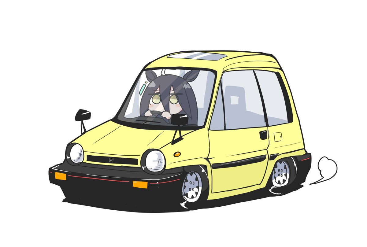 manhattan cafe (umamusume) 1girl motor vehicle ground vehicle vehicle focus car animal ears horse ears  illustration images