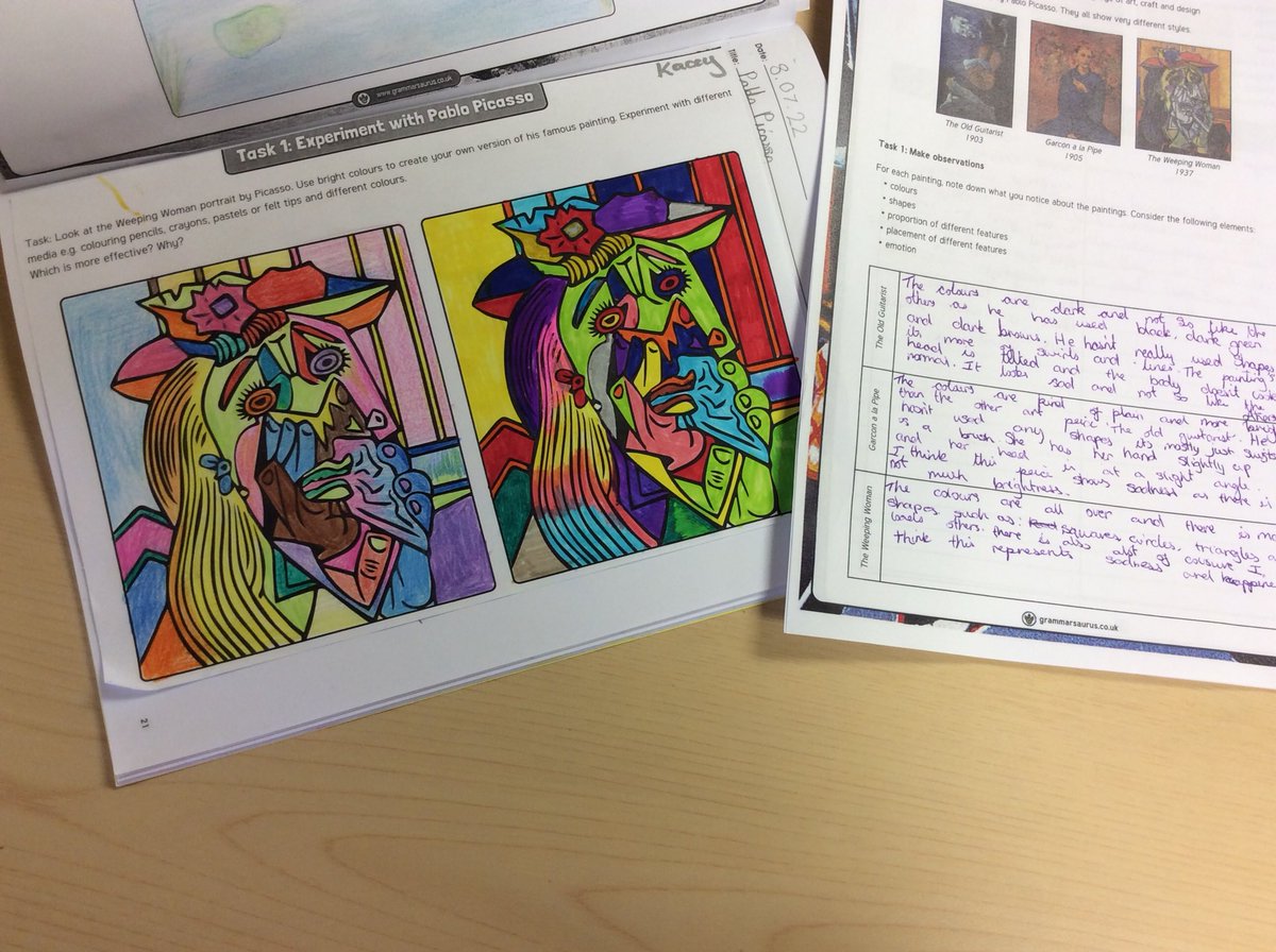 TrThorntree's tweet photo. Todayโs artist in Y6 has been Pablo Picasso and learning about โcubismโ #learnthrivecelebrate #galleryrebels @extoltrust https://t.co/U1Y0M9dmyf