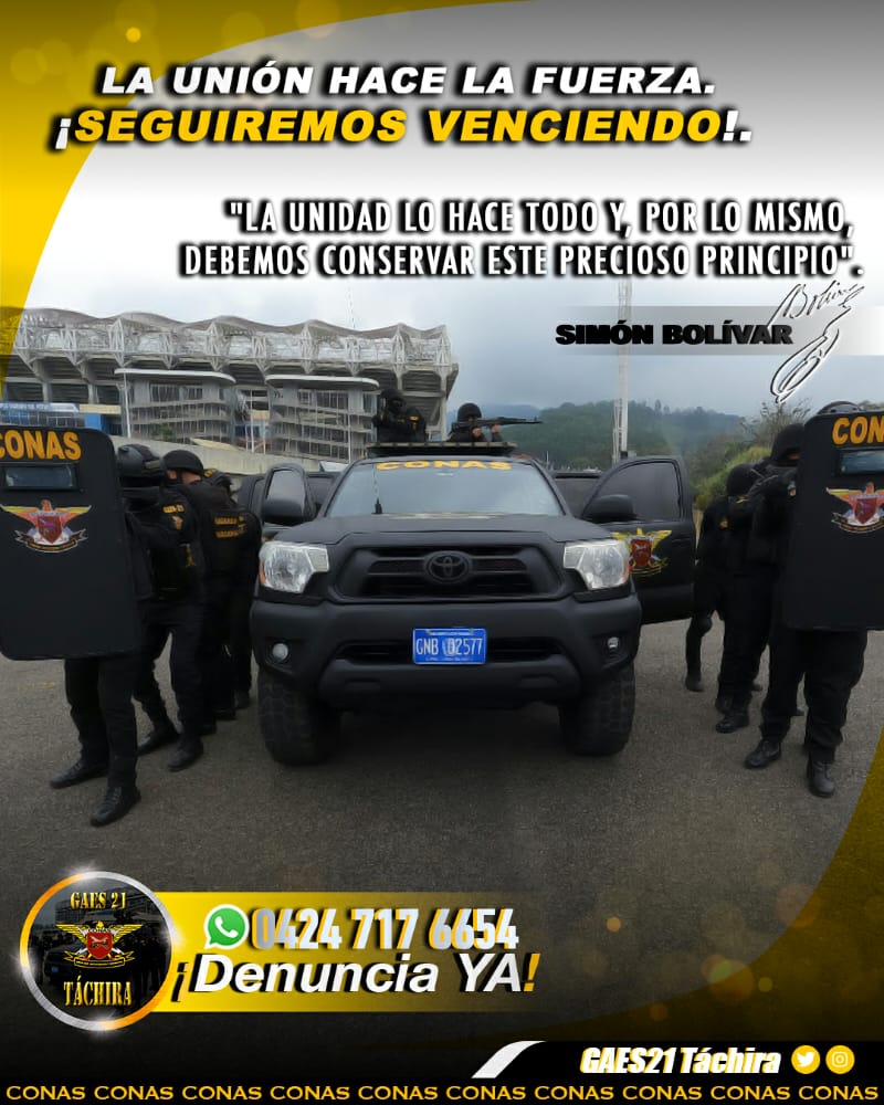 #8Jul 📌¡LA UNIÓN HACE LA FUERZA! La unidad lo hace todo y, por lo mismo, debemos conservar este precioso principio, seguiremos venciendo.
#GaesYaracuy #CONAS #NuevaEraDeLaComunicación
#InvictosPorElPueblo
.<a href="/GnbGaranteDePaz/">Guardia Nacional Bolivariana</a>
.@GNBCmdtGral