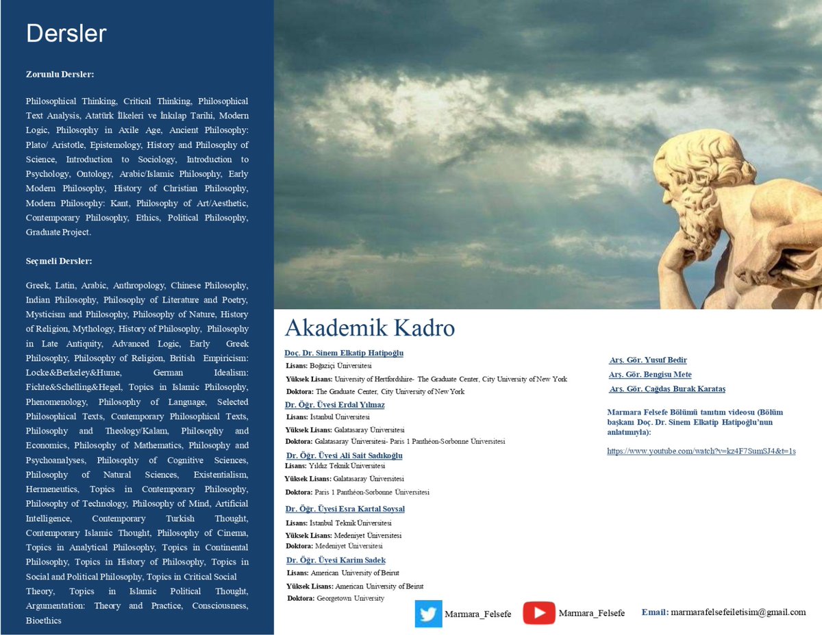 *Marmara Felsefe'nin yenilenen tanıtım broşürü.