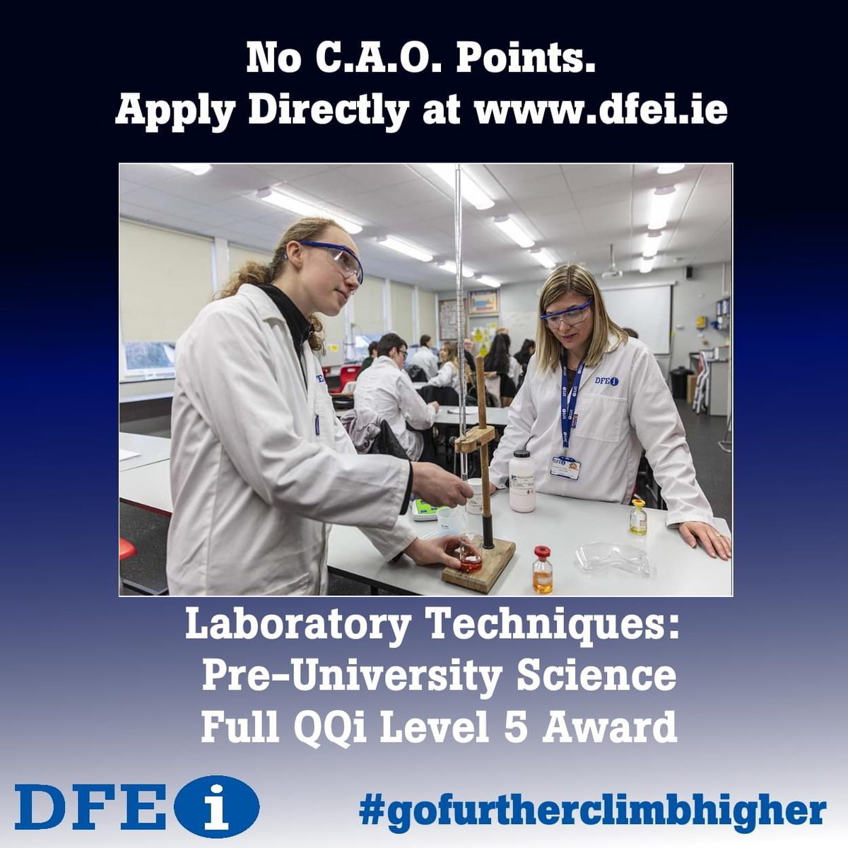 DublinCollegeDL's tweet photo. Apply today for your place on our #preuniversity #science #QQI Level 5 award in #LaboratoryTechniques at #dfei Visit https://t.co/ZY7MByaLCx to apply today. #alternativepathway to a wide range of degree programmes in UCD, TCD, MU and more. #gofurtherclimbhigher #thisisfet #plc https://t.co/LKA4J0mRHF