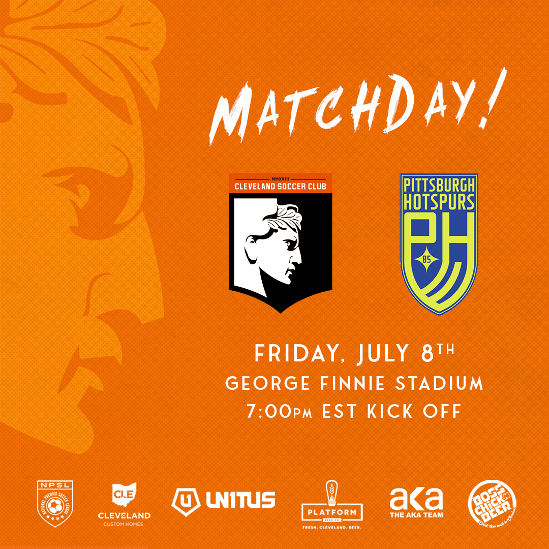 It's MATCHDAY at George Finnie! ⚫️🟠
#WeAreCLE 

🆚 Pittsburgh <a href="/HotspursClub/">Hotspurs Soccer Club</a>   
⏰ 7:00pm EST
🎟 ClevelandSC.com/tickets
🏟 George Finnie Stadium
📺 Eleven Sports bit.ly/3Per8bs