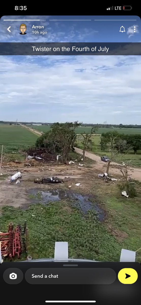 July 4th Tornado. Really wakes a guy up that as long as you have family, good friends, and awesome neighbors while it’s hard to replace some things built and left behind by previous generations most items can be replaced.