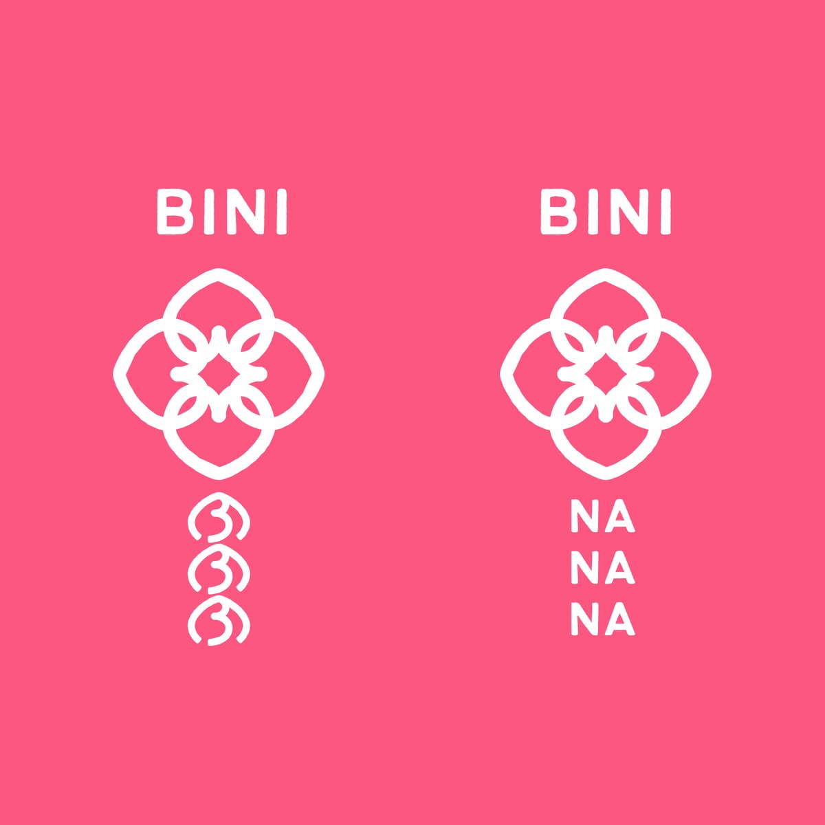 nanayjeans's tweet image. logo/branding design practice with "na na na" by @bini_ph! 🌸 (1/2)

fonts in use: bantayog and bantayog baybayin by john david maza