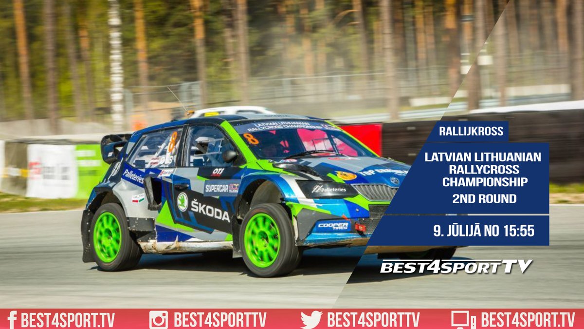 Rītdien plkst. 16:00 Latvian Lithuanian Rallycross Championship 2nd round, Biķernieki, Rīga, Latvija TIEŠRAIDĒ kanālā <a href="/Best4SportTV/">Best4SportTV(24SPORT.APP)</a> .