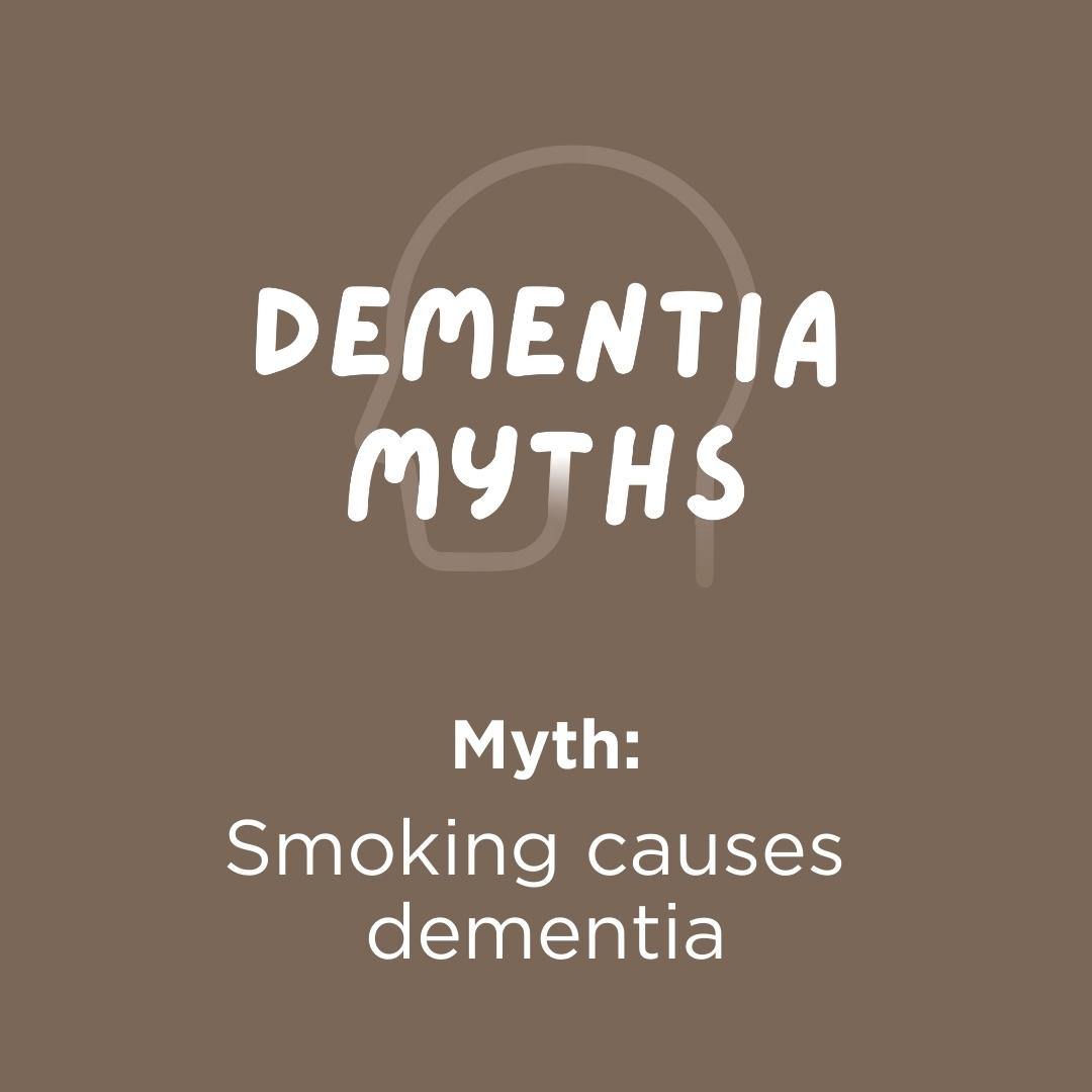 Myth: Smoking causes #dementia.

Reality: Smoking does not cause dementia by itself, but it is one of the major risk factors. People who smoke increase their risk of getting dementia by 45%. 🚭

The good news is that quitting smoking will help reduce the risk of dementia.
