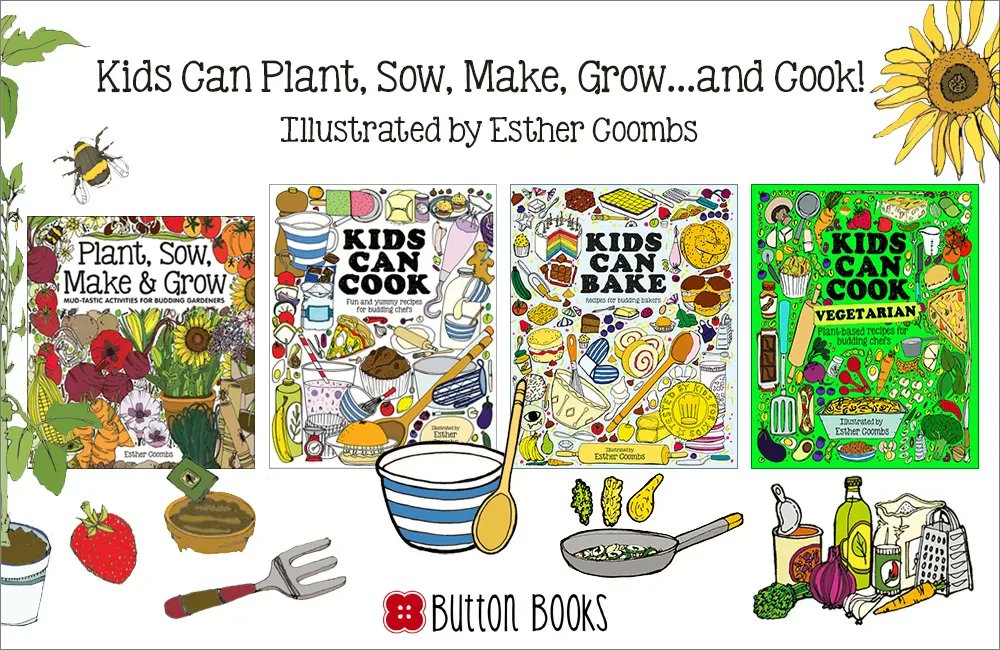 GMCbooks's tweet photo. Full of #activities for budding #gardeners & #chefs, these fantastic titles #illustrated by @esthercoombs include #PlantSowMakeAndGrow & the #AwardWinning #KidsCan series, #KidsCanCook, #KidsCanBake & #KidsCanCookVegetarian by #ButtonBooks. #ActivityBook #ChildrensBook #Recipes https://t.co/oUZaMzukBH