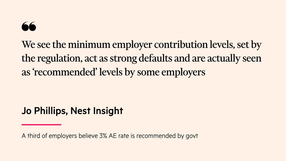 pensions_expert's tweet photo. One in three employers offer the minimum auto-enrolment contribution of 3 per cent to their staff, purely on the basis that it is government “recommendation”, new research has revealed - https://t.co/R7mXSVux7p
@NESTInsight 
@AllieFHC  @ThePLSA 
@jjonesTUC 
#auto_enrolment https://t.co/tnctAesIMy
