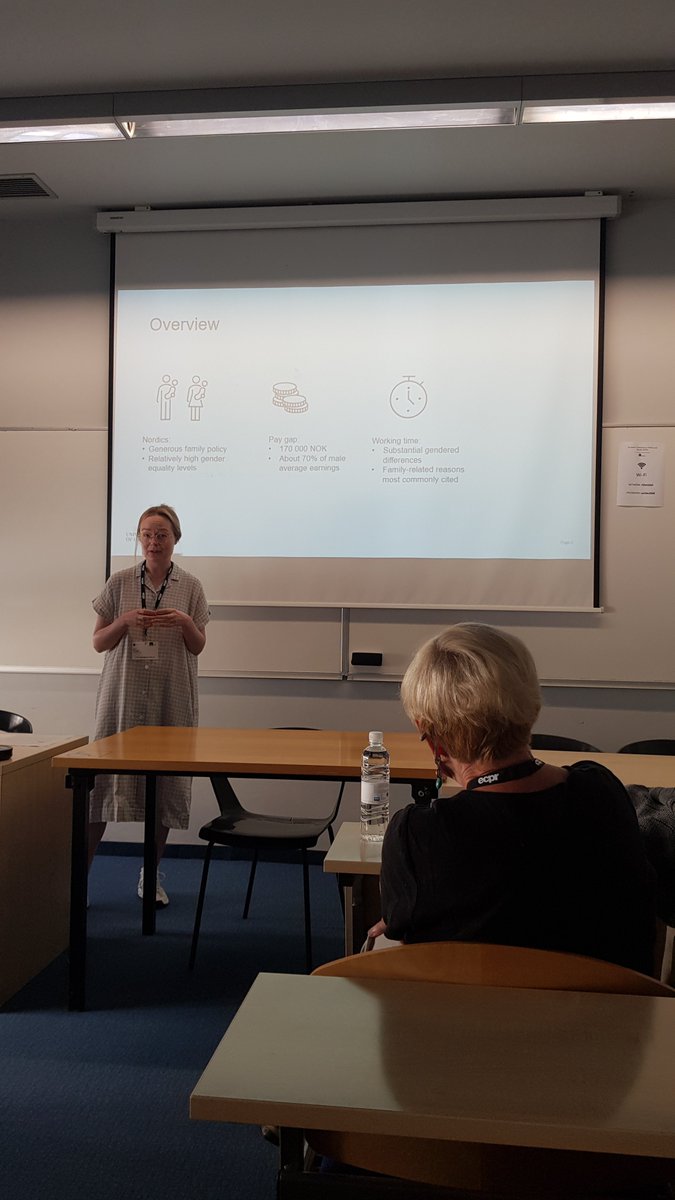 @AnnaNHelgoy presenting fascinating research on part-time work and mental labor inequality in 🇧🇻 at #ECPG2022. Can't wait to see this work published!