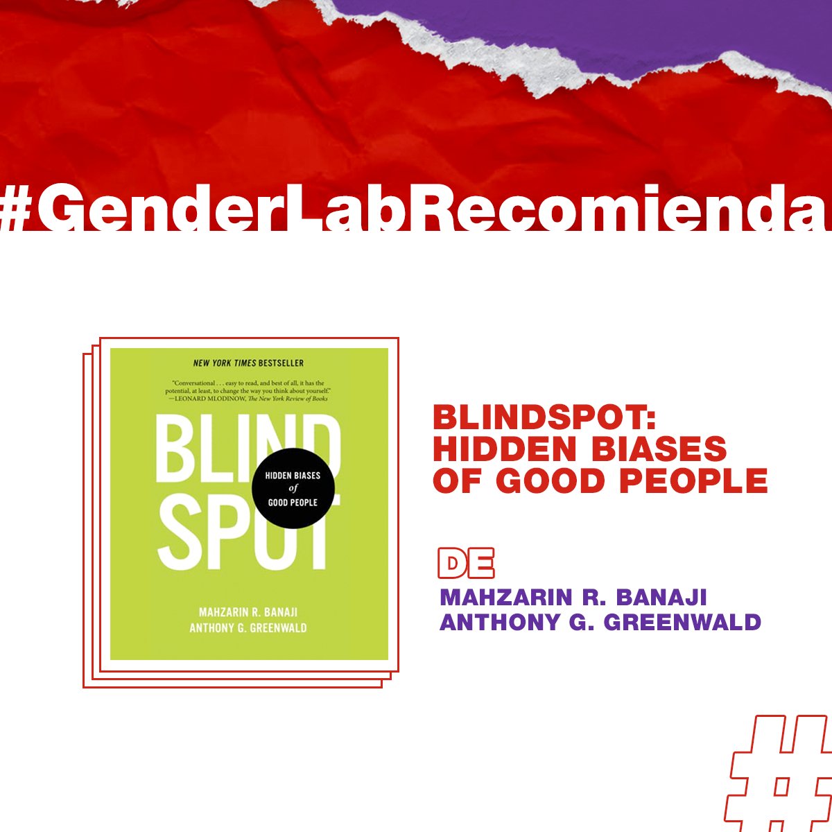 holaELSA_la's tweet photo. #GenderLabRecomienda
Los sesgos inconscientes se basan en nuestra exposición a estándares culturales y sociales basados en la edad, género, raza, religión, entre otros factores.
#SesgosInconscientes #Blindspot #IgualdadDeGénero #GenderLab https://t.co/plcZovnjDo