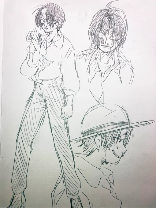 出癖で描きすぎて誰だかわからなくなったシャンクスさん 