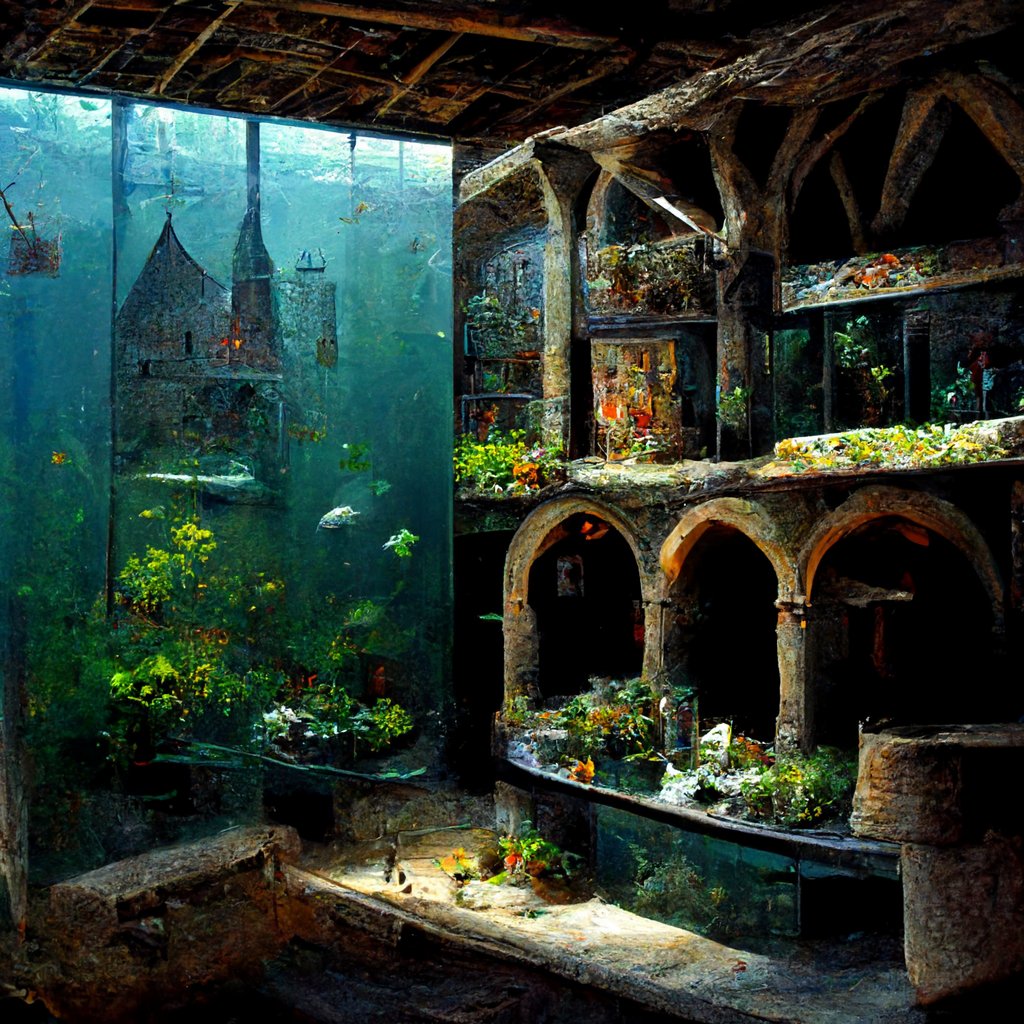 violue's tweet photo. more of "medieval village inside an aquarium"

#midjourney https://t.co/prAE4Th2WG