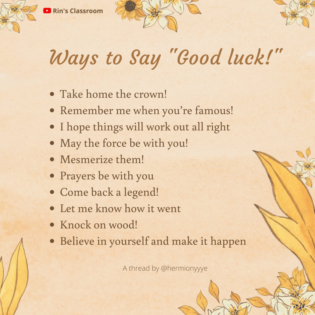 ✨ CARA-CARA LAIN MENGATAKAN "SEMOGA BERUNTUNG/BERHASIL!"
DALAM BAHASA INGGRIS SELAIN "GOOD LUCK!" AGAR KOSAKATA BAHASA INGGRIS KAMU GAK ITU-ITU AJA! ✨