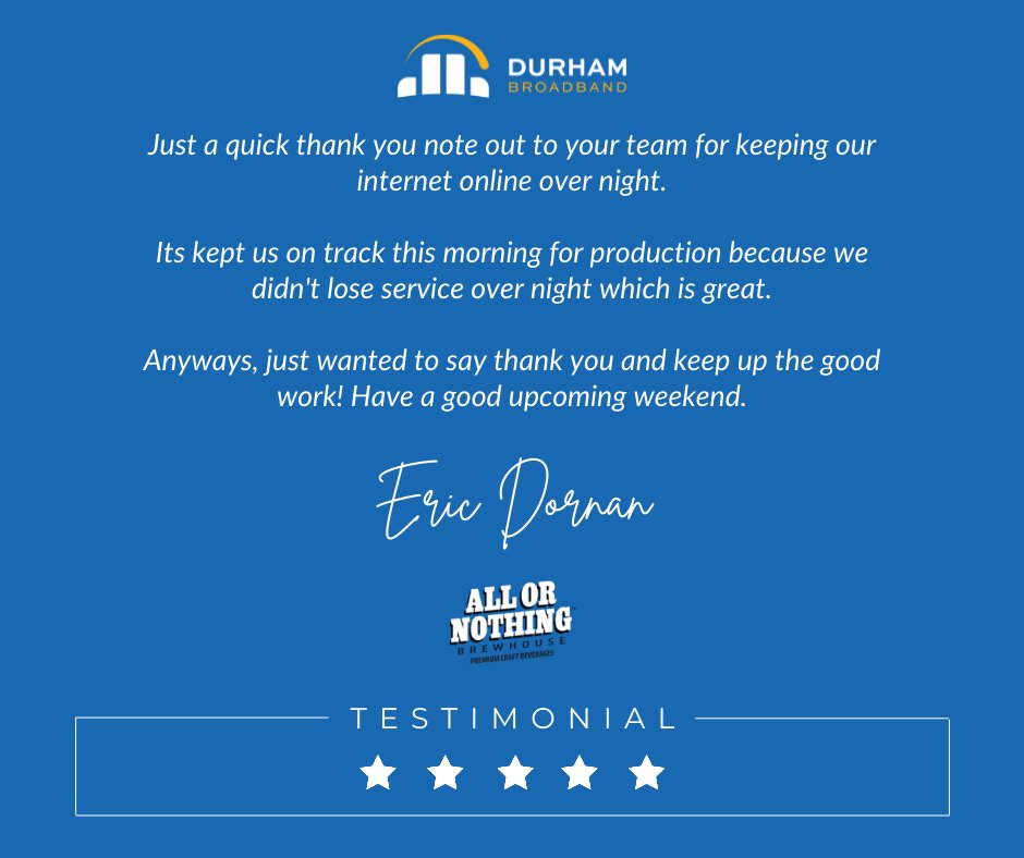Connected to Canada's two largest internet exchanges, our network is designed to minimize downtime and keep our customers connected #ConnectingDurham