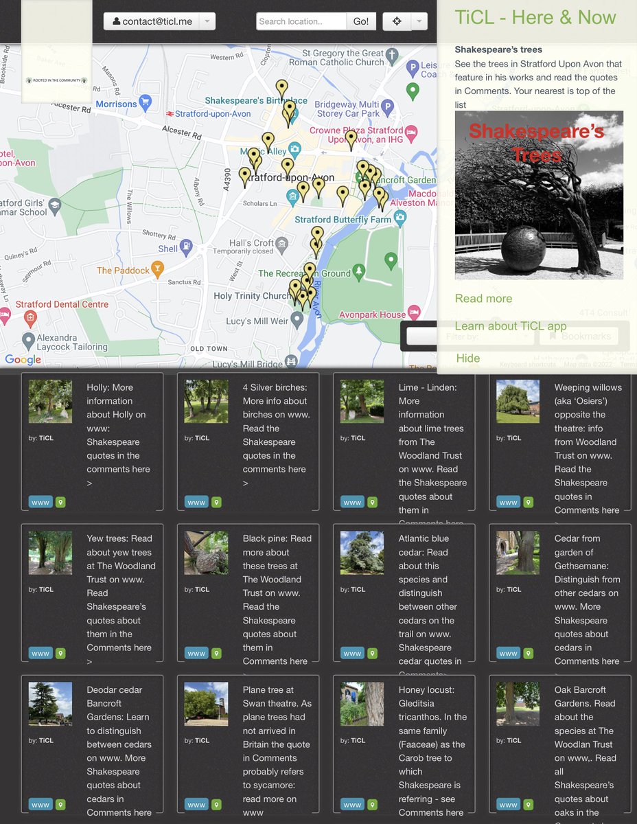 ‘Shakespeare’s Trees’ is a new #TreeTrail <a href="/TiCLme/">TiCL 🌳🌲🌴</a> <a href="/TheTreeCouncil/">The Tree Council</a> around trees in Stratford-upon-Avon

You can see it here: 

ticl.me/Stratford-upon…

#ShakespearesTrees 💻 ➡️ 🌳🌴🌲