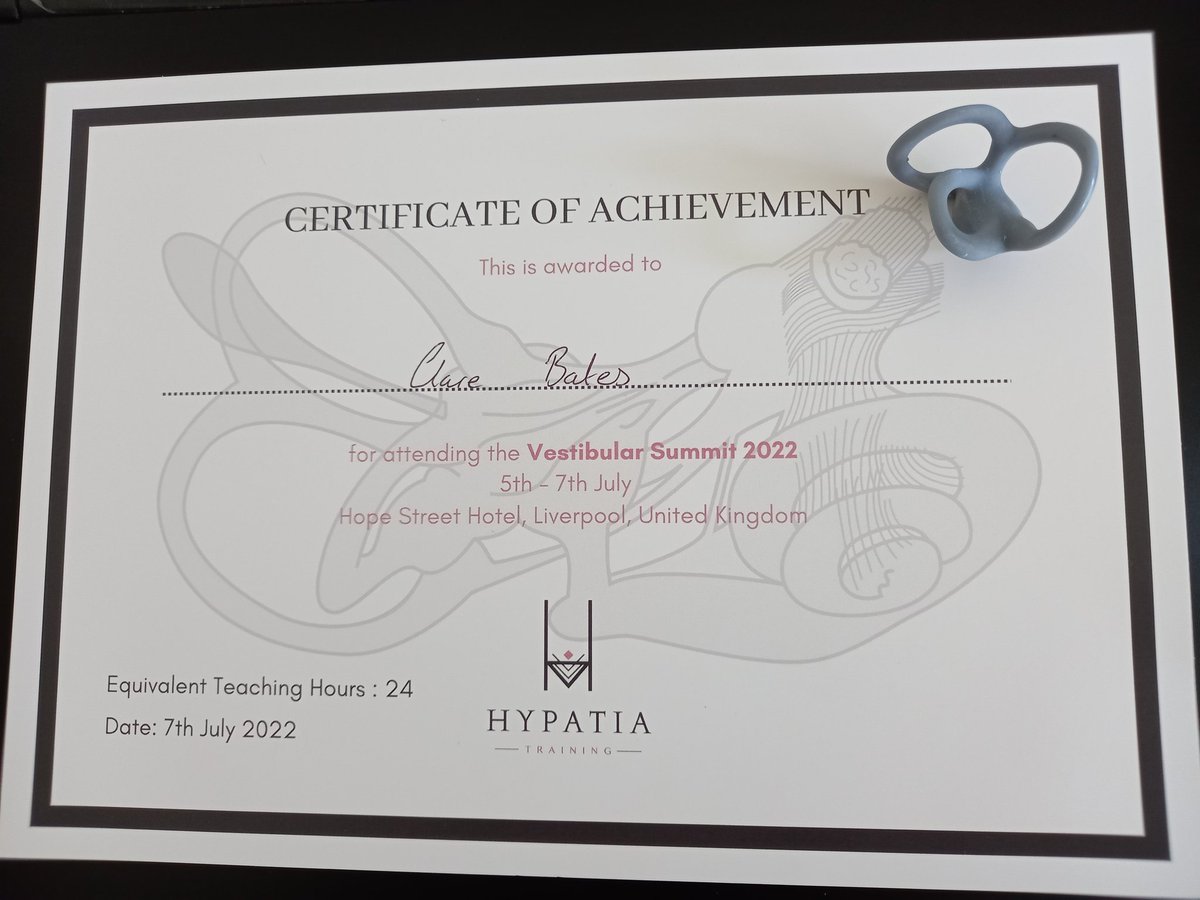My brain is buzzing with information gathered from this course. Outstanding!!!
100% recommend you attend this when it's next run Vestibular professionals.
I've met some great like minded folk and feel inspired by the speakers who were friendly and approachable.
