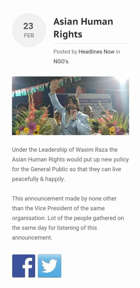 AskAnshul's tweet photo. A man Wasim Raza from Kolkata announced bounty of Rs 5 lakh on Nupur Sharma's head.

You can see the edit history of his post.

Link of post: https://t.co/L41iNqXMxm

And, who is Wasim Raza?

A member of Asian Human Rights Society.

Yes, he's so called human rights activist. https://t.co/guBZb5n2JA