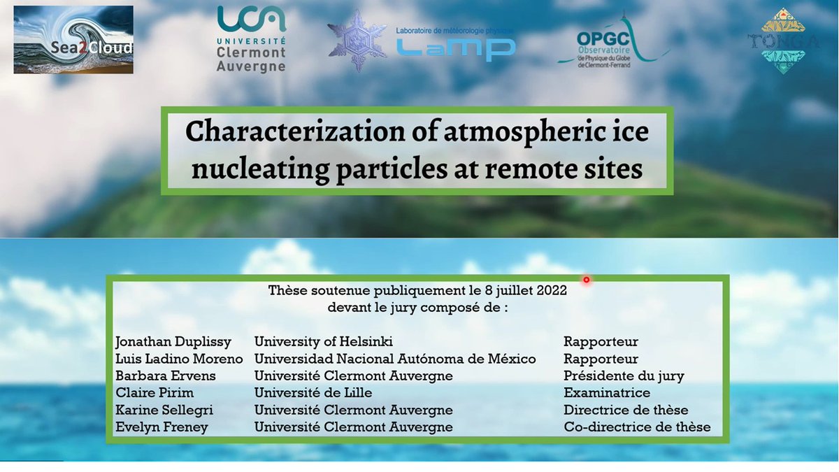 Congratulation to Yannick Bras for your successful Ph.D. defense. Your observations and parameterizations of the #INP properties from the south-western pacific ocean and from remote mountains are very valuable. I really enjoyed being your external examiner.