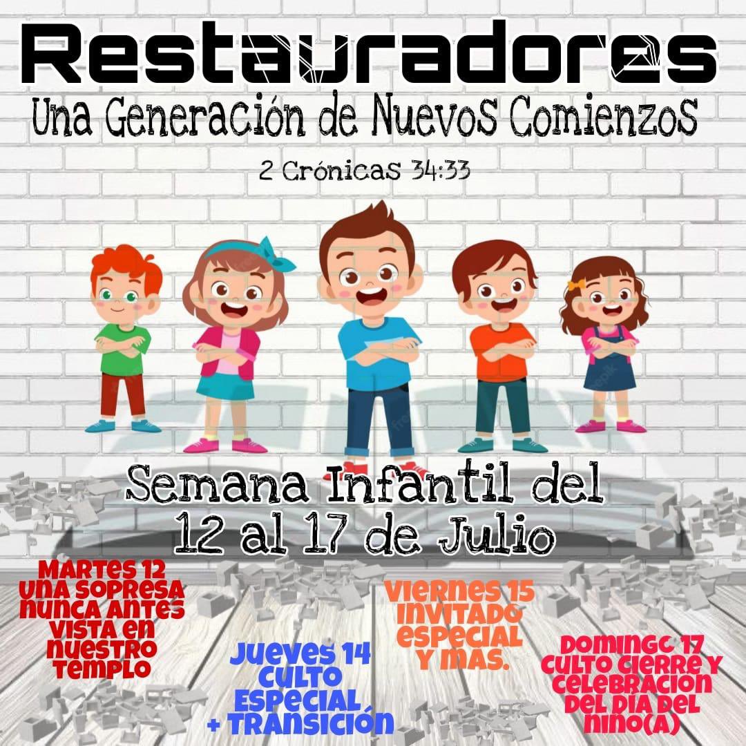 TemploMonteSion's tweet photo. inicia la semana infantil @semillerodelrey R E S T A U R A D O R E S ,Será una semana poderosa con muchas sorpresas y cargada de poder de Dios.Esta pendiente a nuestras redes para mas detalles.
Se parte de esta semana 
UNA GENERACIÓN NUEVOS COMIENZOS 
#2022añoderestauracion https://t.co/rwjw1KmlAN