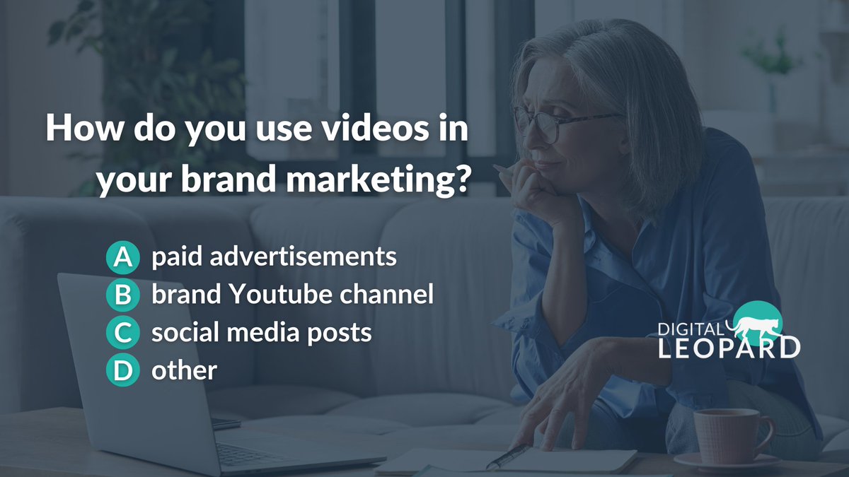 digital_leopard's tweet photo. Videos are an incredible business-building tool that drive sales in many different ways. So how do you use #videos in your #brandmarketing?
a) paid advertisements
b) brand Youtube channel
c) social media posts
d) other- tell us more below!
#videomarketing #digitalleopard https://t.co/dD8qwjOeAe