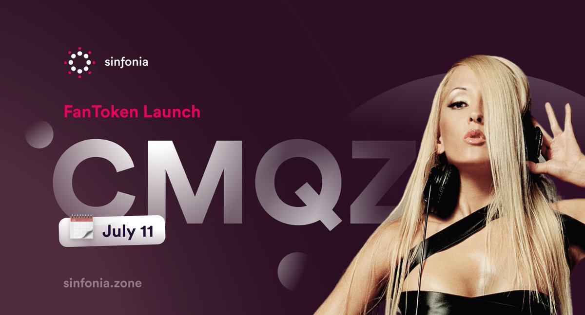 BitSongOfficial's tweet photo. 🚨New #FanToken Launch Alert

🥁 @CarolinaMarquez, the "Sing La La La" Queen, with collabs of @gmalone, @official_flo, @Akon, @LilTunechi's caliber, to name a few, is launching the $CMQZ FanToken on #Sinfonia.

🚀 Launch: Monday July 11th! https://t.co/WkIiTTHESy