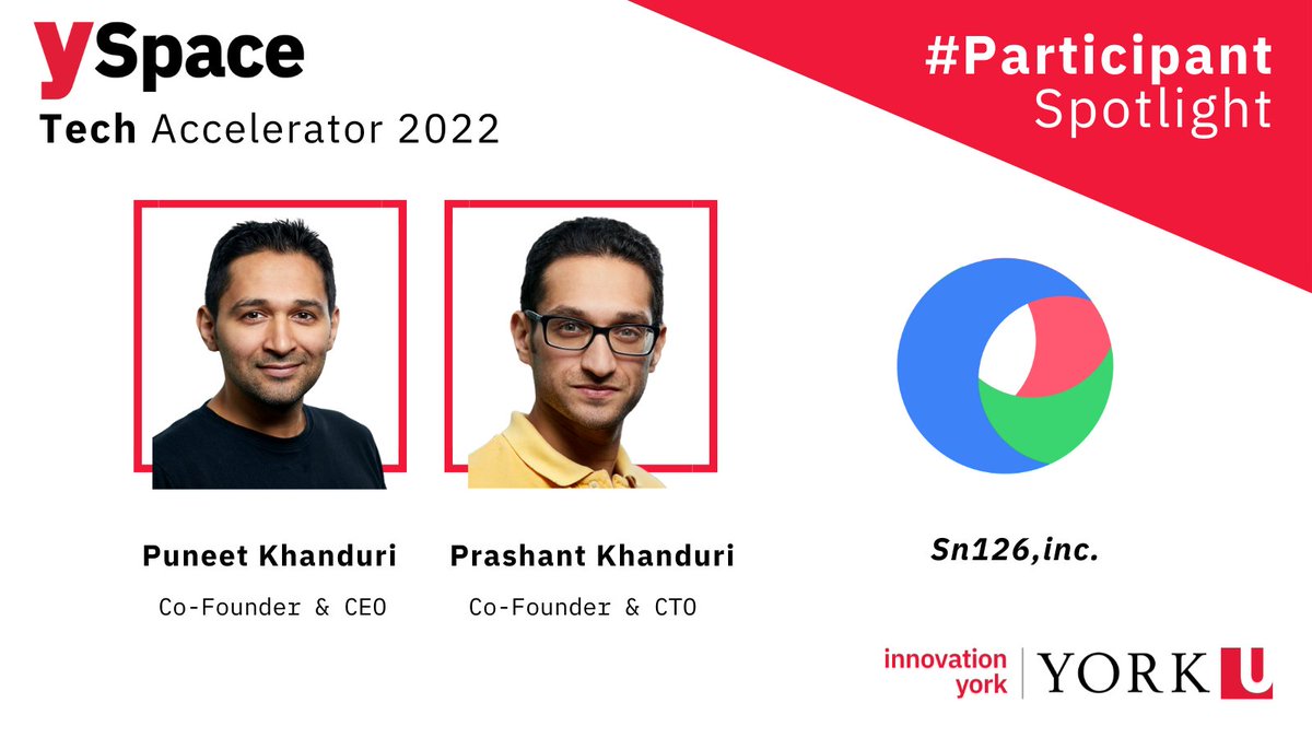 We are pleased to welcome Puneet Khanduri and Prashant Khanduri, the co-founders of <a href="/Sn126inc/">Sn126</a> as the newest participants of the YSpace Technology Accelerator program. 

Find out more about Sn126, Inc.: sn126.com