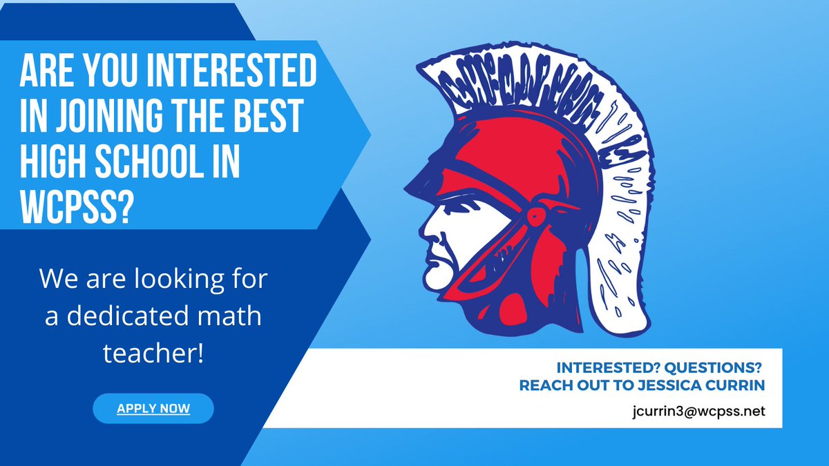 jessicacurrin's tweet photo. Are you interested in joining the best high school in @WCPSSTeam? Apply now! #SpartanStrong #StayClassySpartans @SpartanTweets 
https://t.co/fTQoiGyOjf https://t.co/uJapRtWCYb