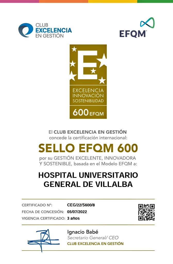 Nuestro <a href="/Hosp_Villalba/">Hospital de Villalba</a> de la #Red4H ha obtenido la mejor puntuacion del ISG en las Encuestas de Satisfacción de <a href="/SaludMadrid/">Salud Madrid</a> de 2021

Y hace 2 semanas ha obtenido las 6 estrellas <a href="/EFQM/">EFQM</a>
<a href="/Club_Excelencia/">ClubExcelencia-CEG</a>
Todo gracias a su gran equipo de profesionales!
Camino hacia la excelencia...