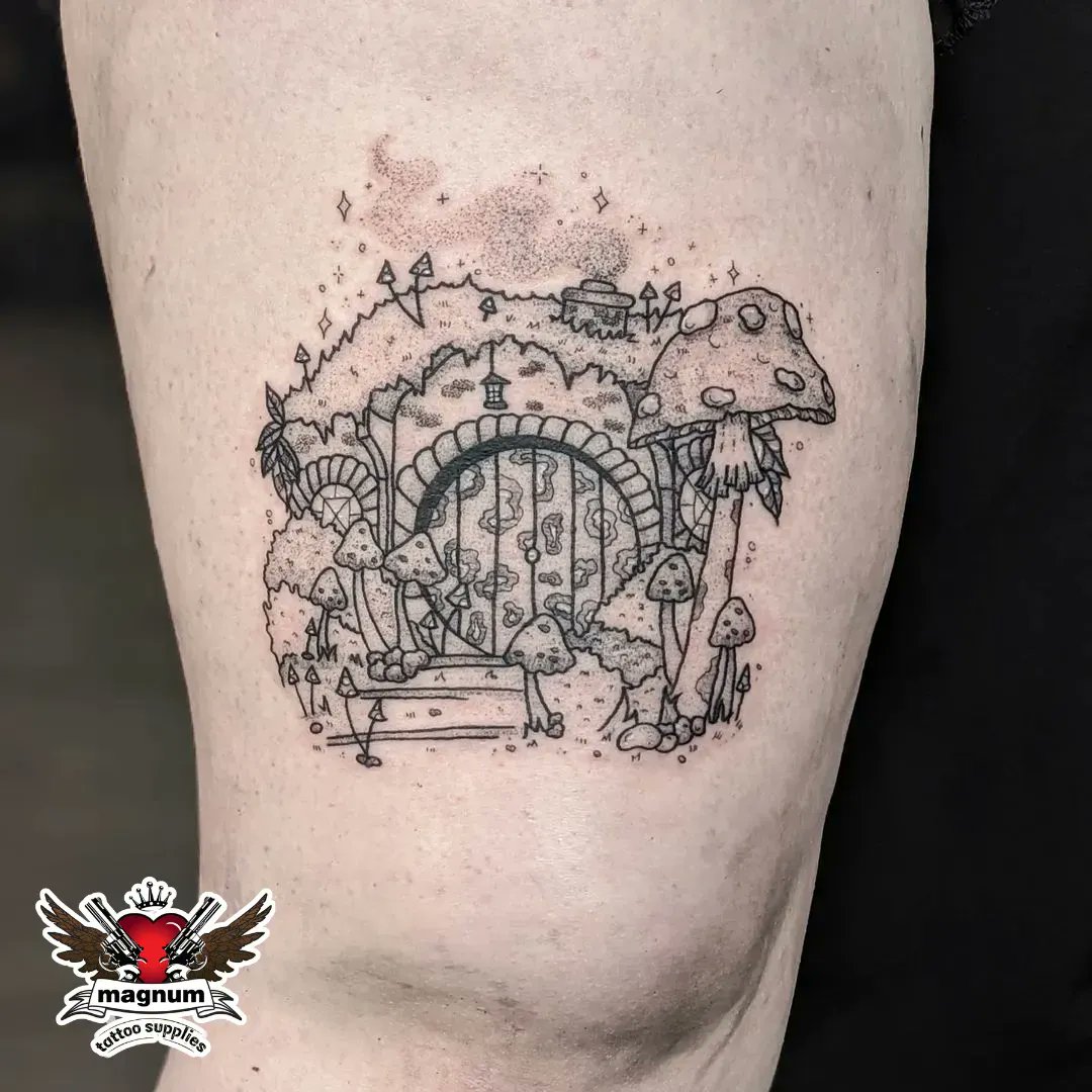 Hobbit Hole done by David Hodges, The Crescent Tattoo in Dawsonville, GA :  r/lotr