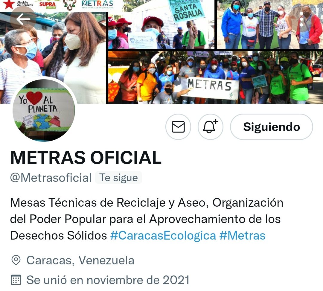 andresemor's tweet photo. Le invito a seguir a la cuenta de las Mesas Técnicas de Reciclaje y Aseo.

⬇️⬇️⬇️⬇️⬇️
@Metrasoficial 
⬆️⬆️⬆️⬆️⬆️

#VenezuelaEcologica
#NuevaEraDeLaComunicación

@EmilyCaroVzla @Joselopezpsuv @NicolasMaduro https://t.co/WOj0stTgtm