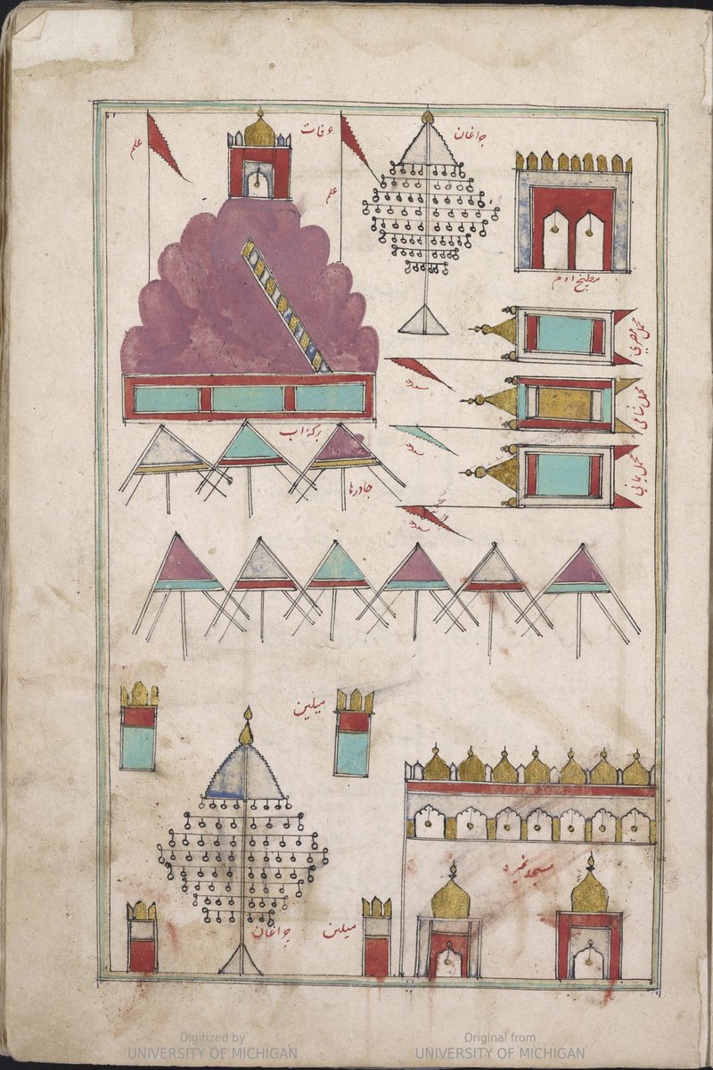 evyn kropf #لا_للتطهير_العرقي 🍉 (@eckropf) on Twitter photo ʻArafāt with pilgrim tents, banners & lampstands, Maṭbakh Ādam, Masjid Namirah, four posts marking the place of the standing ritual, & Syrian, Egyptian and Yemeni maḥāmil depicted in <a href="/u_mspcoll/">U-M SpColl</a> Isl Ms 347, 16c copy of Futūḥ al-Ḥaramayn hdl.handle.net/2027/mdp.39015… #HajjMubarak ʻArafāt with pilgrim tents, banners & lampstands, Maṭbakh Ādam, Masjid Namirah, four posts marking the place of the standing ritual, & Syrian, Egyptian and Yemeni maḥāmil depicted in <a href="/u_mspcoll/">U-M SpColl</a> Isl Ms 347, 16c copy of Futūḥ al-Ḥaramayn hdl.handle.net/2027/mdp.39015… #HajjMubarak
