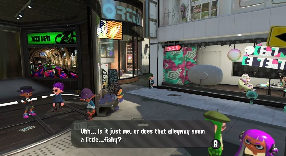 JoeCool_WiiU's tweet photo. Thanks to the new Splatoon website, we know that the welcome we received when we arrived to Inkopolis was from none other than Judd! How about that! His telepathy must have a really long range.
#Splatoon 
https://t.co/ivZ7fdzGnh https://t.co/kpU9rzDMBz