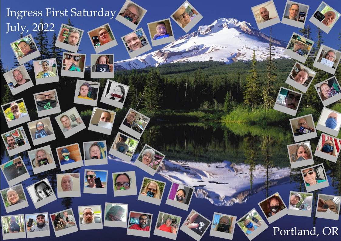 Portland's July First Saturday had 70 agents join us!👏📱

This month the Enlightened won with 19,628,968 XM recharged. 💚

Here's our photo collage of agents who sent in selfies during the event. 📸

#ingressfs #pdx