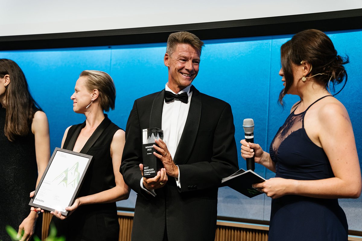 MindMazeTx's tweet photo. Last night we were honoured to be recognised as one of Switzerland's Best Managed Companies in 2022. The judges at this mark of excellence programme liked our strong corporate culture, visionary leadership, adaptability and agility. Read: https://t.co/S4ykTbGAHa #BestManaged https://t.co/IfTzXwc2Bb