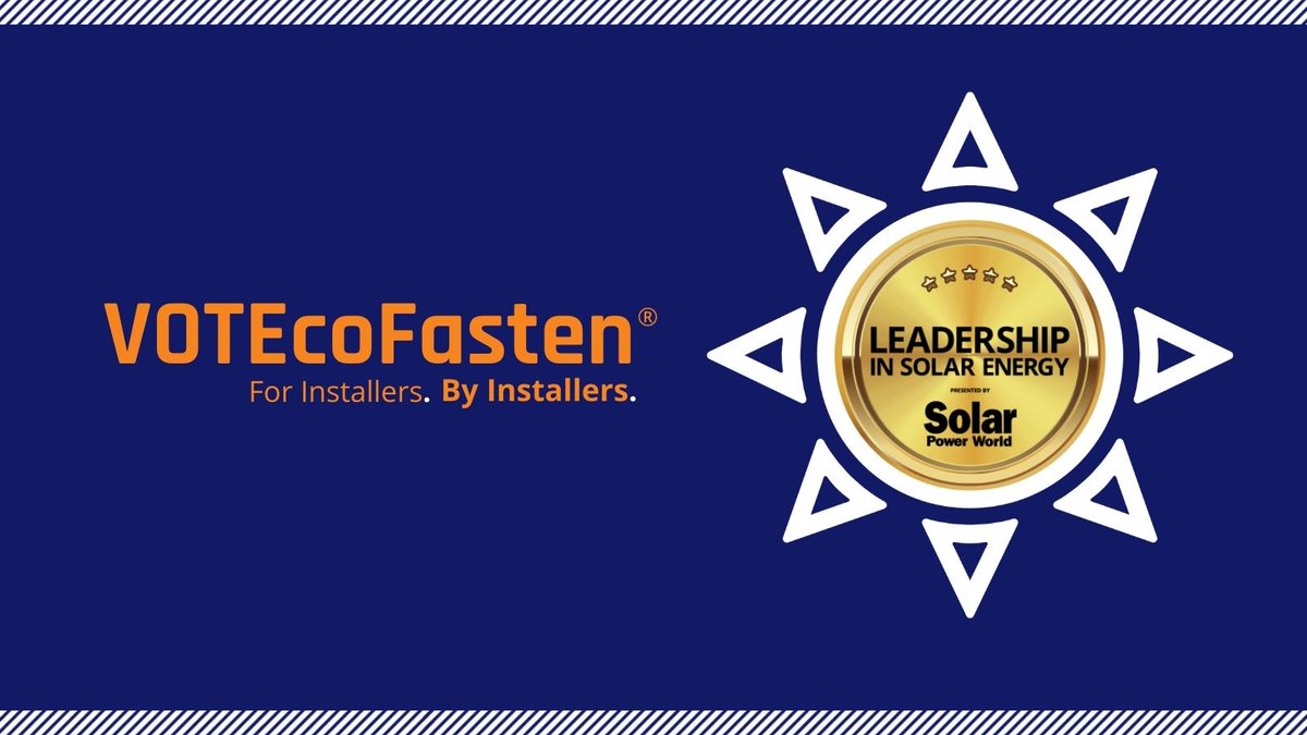 EcoFasten's tweet image. As the 2021 Leader🥇, EcoFasten thanks our customers, our friends, our industry, for voting for us again this year in @SolarPowerWorld's Leadership in Solar Energy!

Vote here👉 bit.ly/3Pew6VE

#RackingAndMounting #SolarLeadership #Solar #SolarPower#EcoFasten #ThankYou