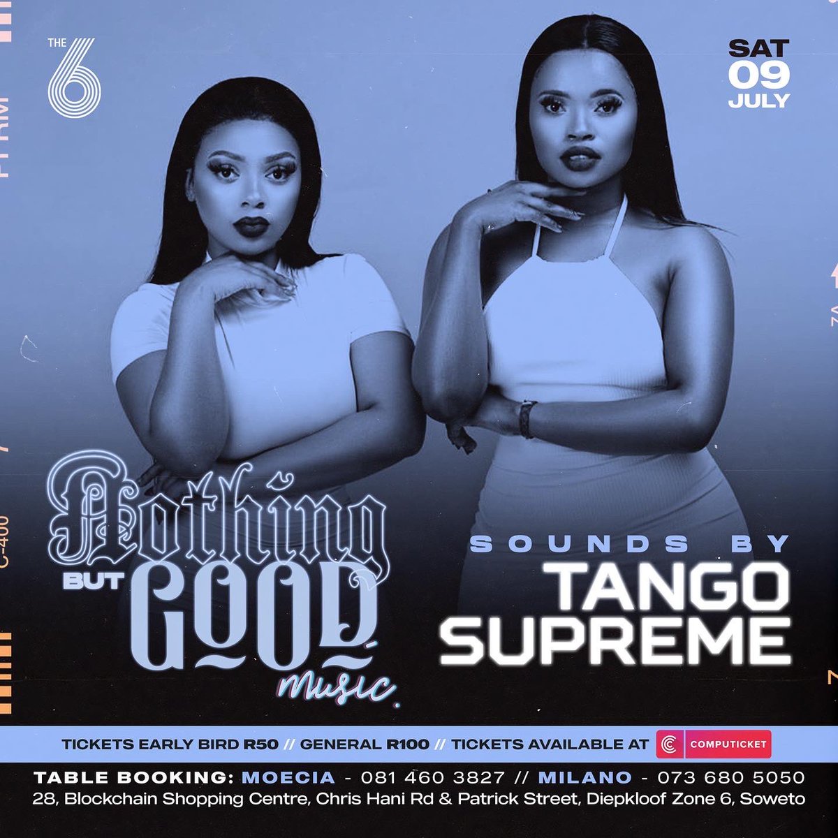 ANDFRIENDSJHB's tweet photo. Nothing But Good Music Album Launch ๐๐๐.
Gates Open At 5pm. R50 Gets You In ๐๐.
Ticket Link: https://t.co/BHcYiN6qhh
#NothingButGoodMusic https://t.co/yYHZTRS9MG
