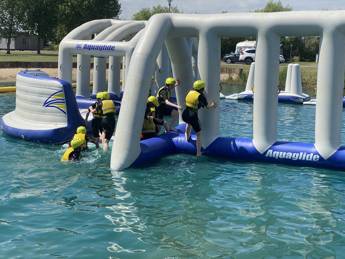 RafCcf's tweet photo. With impeccable organisation our TEST Sgt arranged for the hottest day to be last with a visit to the aqua park - it’s safe to say the cadets had an absolute blast!! @OhgsPrincipal @graemetbell @aircadets https://t.co/3JnObTED2u