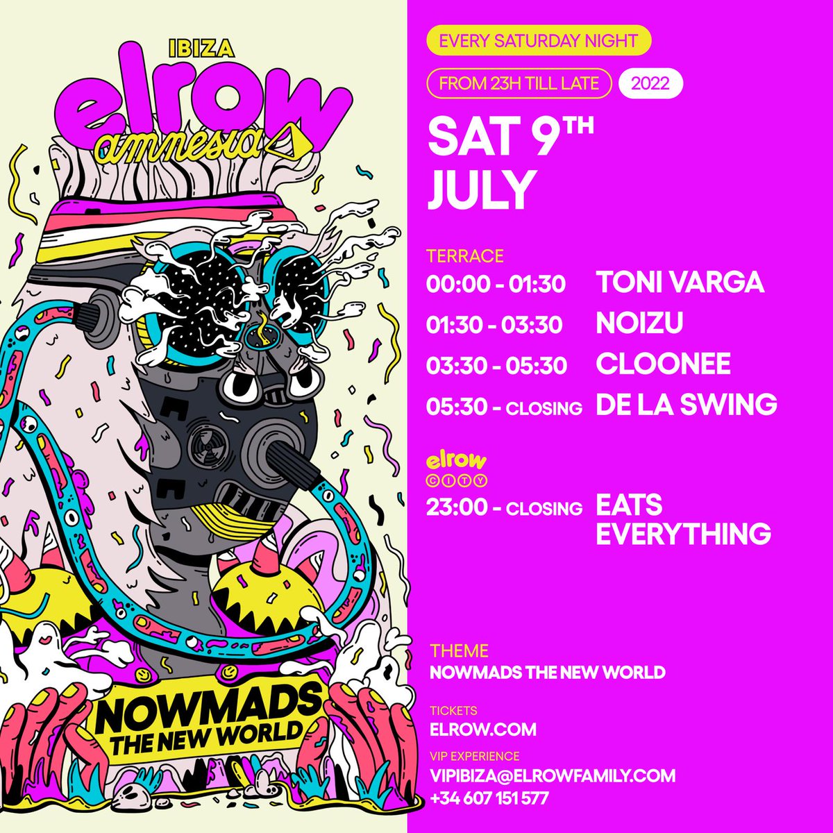 elrow Ibiza - SET TIMES for tomorrow 🤪🎉 Let’s discover the new world of NOWMADS 🤸🏽‍♀️🙌🌏 🎟 Tickets: bit.ly/3GACZO7 #elrowibiza #elrowamnesia #amnesiaibiza #Ibiza