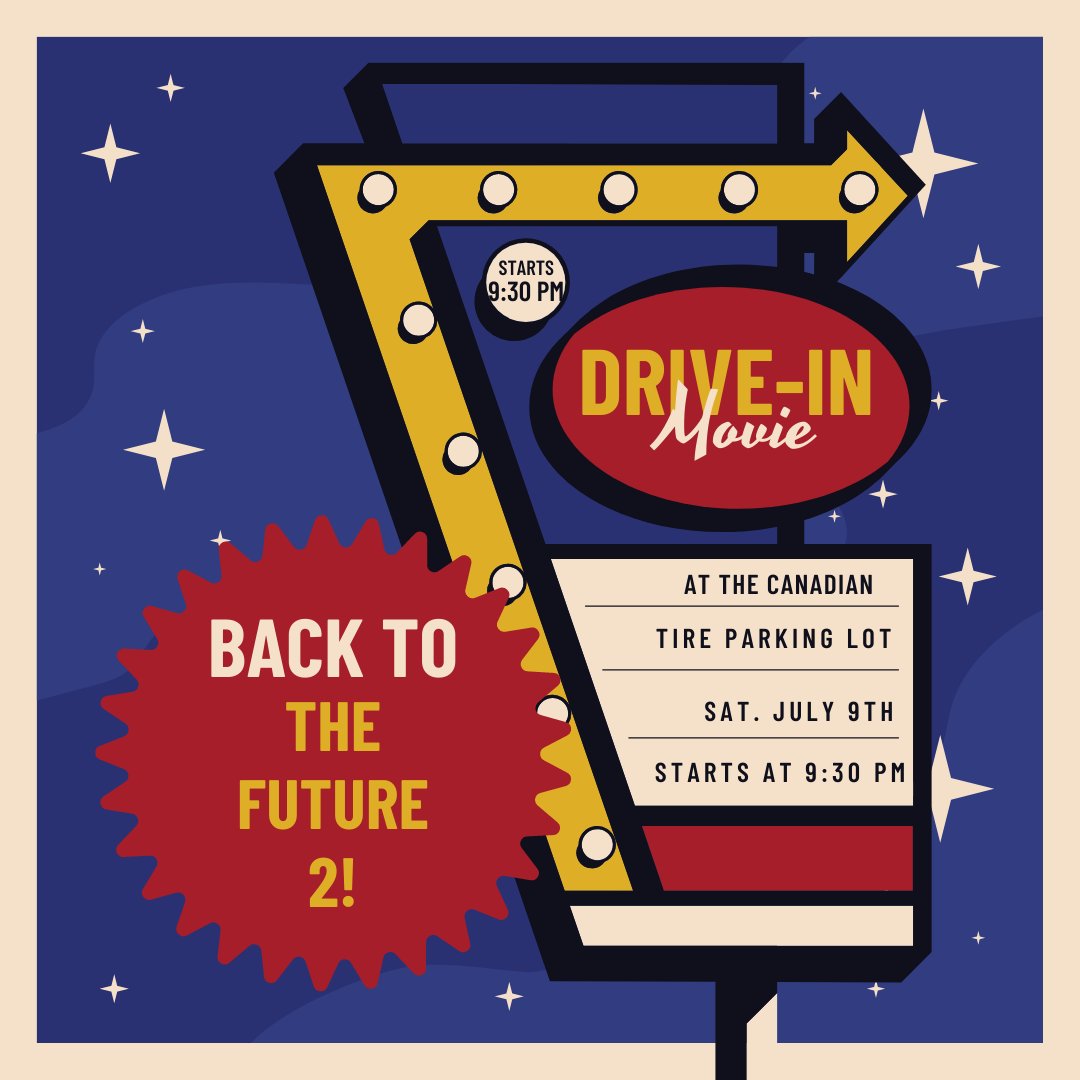 MatchMadeInYEG's tweet image. Did you know there is a drive-in movie Saturday night at the Canadian Tire parking lot!  Back to the Future 2 is being shown starting at 9:30 pm!

#driveinmovie #familyfun #TeamPedersen #MelanieandPaulPedersen #REALTORS® #RLP #SylvanLake #RedDeerCounty #matchmadeinSylvanLake