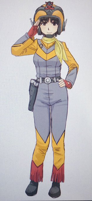 3話目くらいで袖にグレーが追加され、胸の飾りボタンがグレーラインの上に移動と、早々にデザイン変更されたTAC制服。グローブは黒指アリ指無しなどを経て一応女子は赤指無し、北斗黒指無し、他隊員ベージュ指無しになったっぽい。指輪を黒手袋の上からはめるとか強引な事も。 