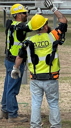 BurnsMacSTEM's tweet photo. Check out this cool #SafetyFirst crossover with @azcoinc and @EksoBionics. Our #AZCO construction professionals installed 380k+ solar panels on a jobsite and used the EVO Exoskeleton to reduce each lift by 75%, decreasing total weight lifted by 7.6M lbs! 🏋️ https://t.co/cvW7fkAbrz